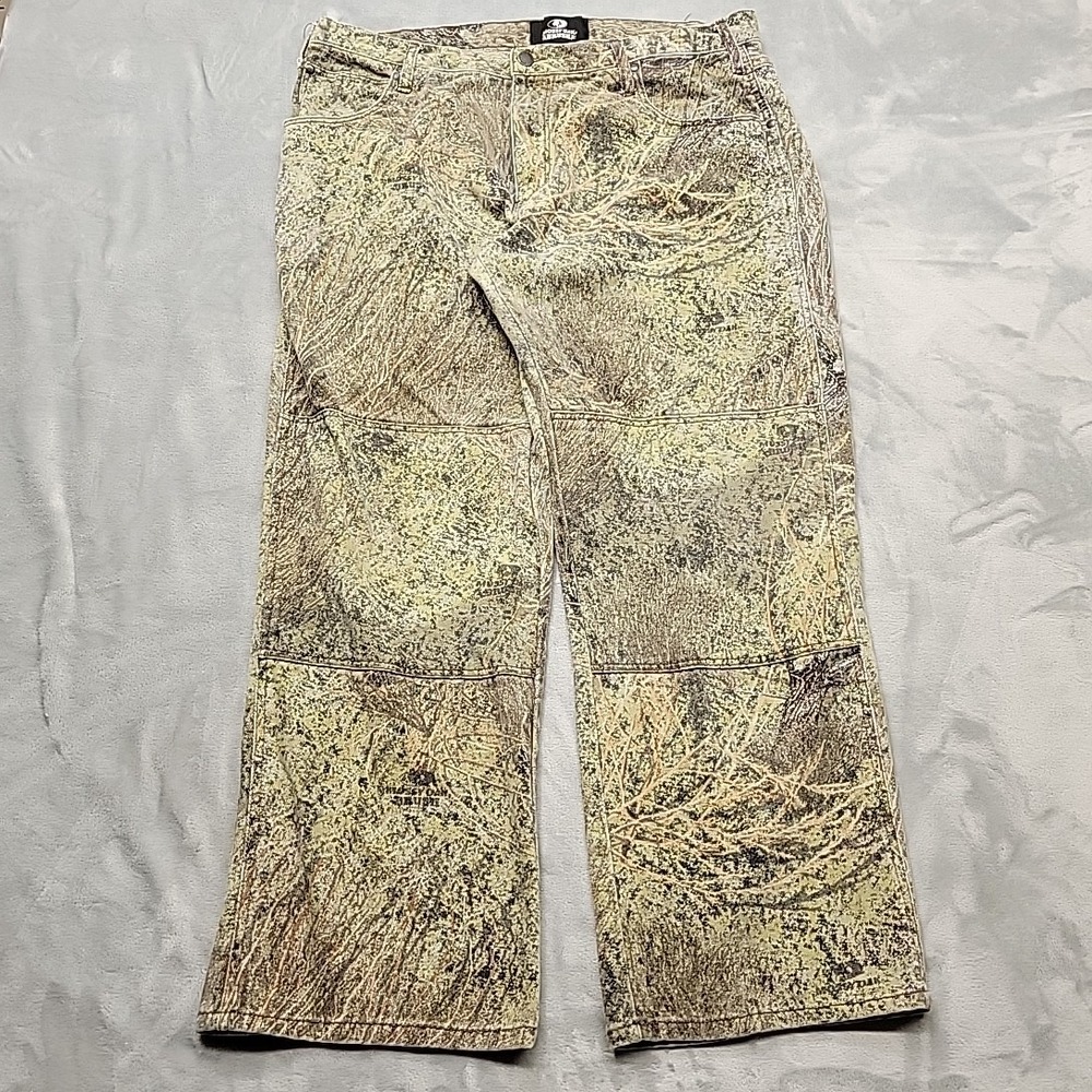 Mossy Oak Pants Mens 38x30 Tan Brush Camo Hunting Workwear 100% Cotton Outdoors